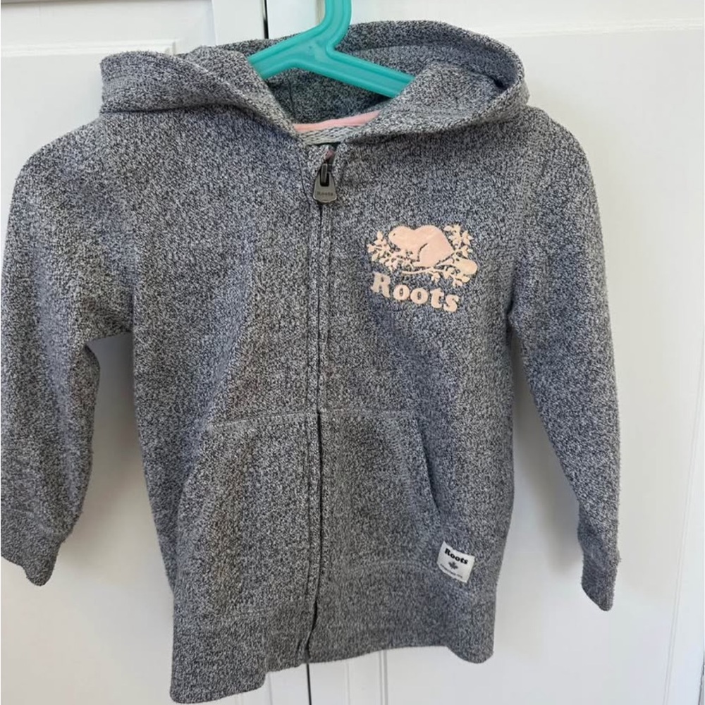 Roots Kids Heathered Gray Zip-Up Hoodie
